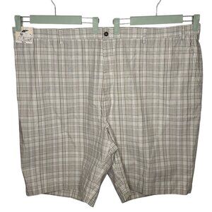 NWT Roundtree & Yorke Mens Classic Fit Flat Front Plaid Shorts Size 54 Cotton